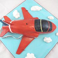 Red Arrow Plane Carved Birthday cake