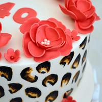 Leopard hand painted Cake