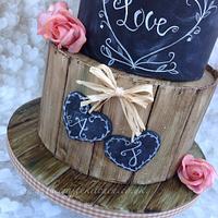 Rustic Chalkboard Wedding Cake