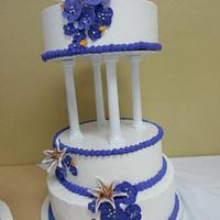  Purple Lilly wedding cake