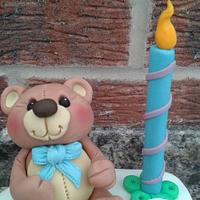 Elephant and Teddy bear 1st Birthday cake