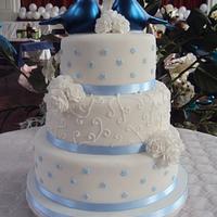 White Rose Wedding Cake