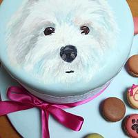 Westie Painted Cake