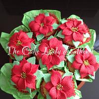 Poinsettia cupcake bouquet