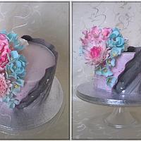 Birthday flowers cake