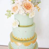 Swarovski Mint Wedding Cake - Decorated Cake by Cobi & - CakesDecor