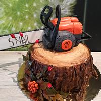Chainsaw cake