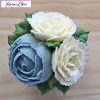 Baby Blue and White Roses