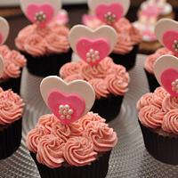 Pink themed cupcakes