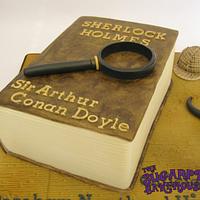 Sherlock Holmes Themed Book Cake