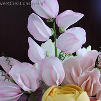 Sweet pea gumpaste flower