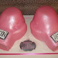 Boxing gloves cake