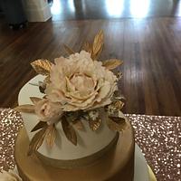 Gold Crackled Wedding Cake