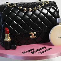 Chanel Purse with Parfume and Lipstick