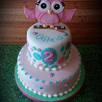 Pink Owl Cake 