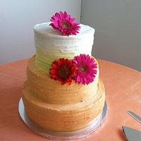 Ombre Tangerine Wedding Cake