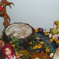 garden fairys cake stand -all edible