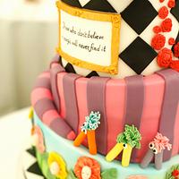 Alice in Wonderland wedding cake 