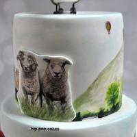 Handpainted Somerset cake for BBC Somerset 30th anniversary