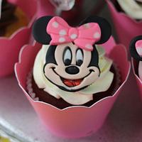Minnie Mouse 1st Birthday and Teething Cake and Cupcakes