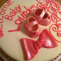 Baby Shower Cake -Pink Baby Shoes