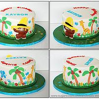 Curious George Painting Cake & Cupcakes