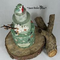 Merry Christmas Bird Cake