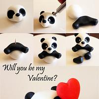Panda Bear Cake Topper with step by step