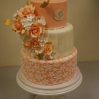 Peach Anniversary cake