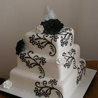 Monochrome Cricut Wedding Cake