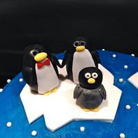 Penguin Family Cake for Christmas 