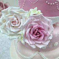 Vintage Pink Wedding Cake