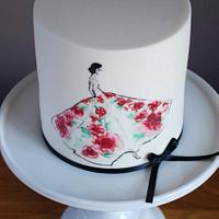 Rose dress cake