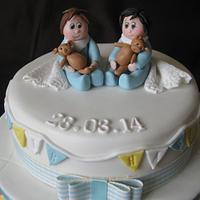 Twins Christening Cake