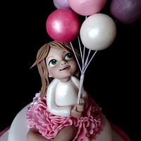  Little girl and balloons..