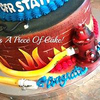 Firefighter/EMT Graduation Cake Buttercream Icing/Fondant Accents