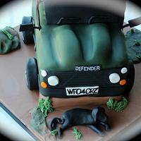 Off roading LandRover Defender Birthday Cake