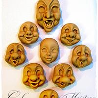 Faces for Snow White and the Seven Dwarfs