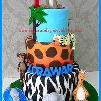 Jungle Cake with Cupcakes