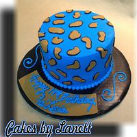 Blue Animal Print Cake