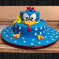 Chicken blue cake