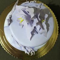 purple B-day cake
