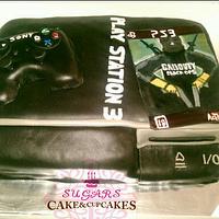 Play Station 3 Cake & video game handpainted