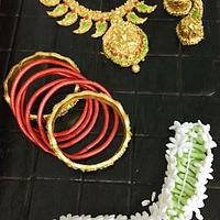 Indiansilksaree &jewellery cake