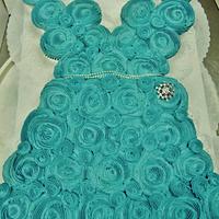 Rosette cupcake dress bridal shower