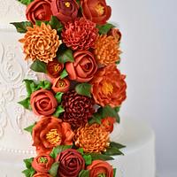 Wedding cake with Royal Icing flowers