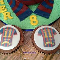 Barcelona football cake & cupcakes