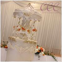 Autumn carousel wedding cake