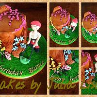 Gardener's themed fruit cake
