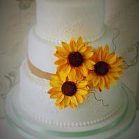 Sunflower Wedding Cake - Decorated Cake by Clare's Cakes - CakesDecor